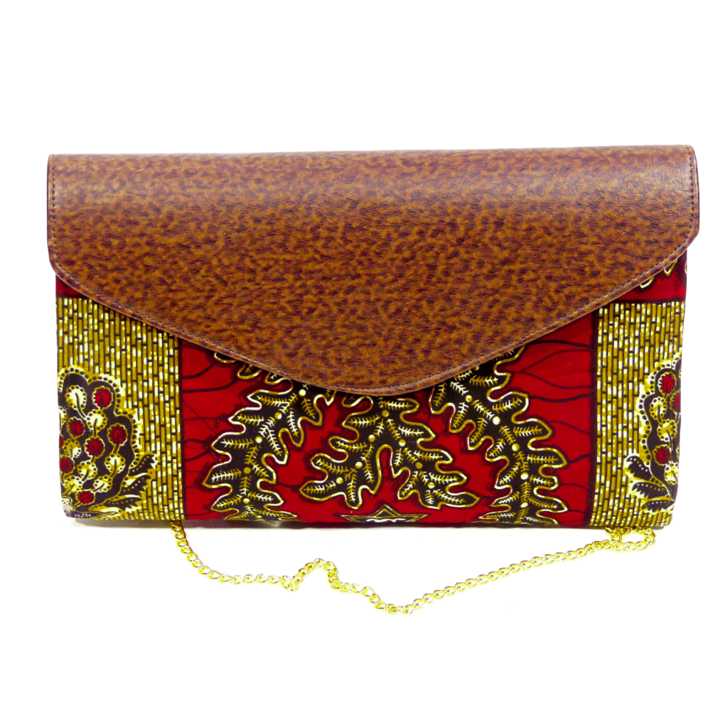 Lady's Leather and Fabric Clutch bag